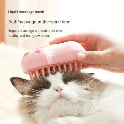 Pet Hair Brush with Mist Function, Pink - Ultimate Grooming Tool for Cats & Small and Medium-sized Dogs, Suitable for All Hair Types, Works with Dry Shampoo and Dander Removal