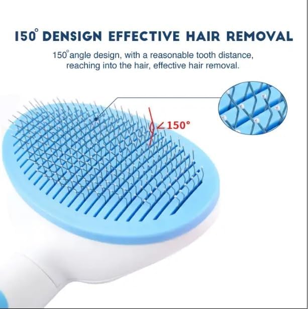 Cat brush, brush for long haired cats and dogs. Pet Self Cleaning Brush Hair Remover Grooming Comb Dog Cat Massage Brush. (GRAY)