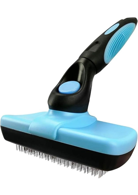 Self Cleaning Slicker Brush for Dogs, Cats and Small Pets. Gently Pet Hair Remover. One Click Cleaning Function.Reduces Shedding Dog Grooming Acceosries for Small Medium And Large Dogs.