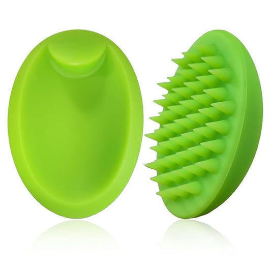 Pet Dog Wash Brush, Bog Bath Brush Soft Silicone Soothing Massage Rubber Grooming Brush Self Clean for Long Short Haired Dogs Cats Grooming Bath Supplies (Green)