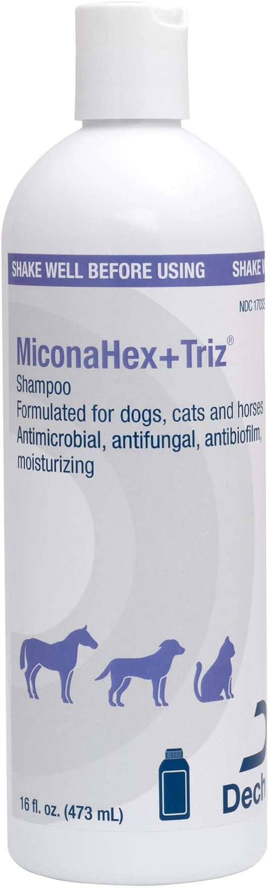MiconaHex+ Triz Shampoo for Dogs, Cats and Horses, 16 fl oz,Cream