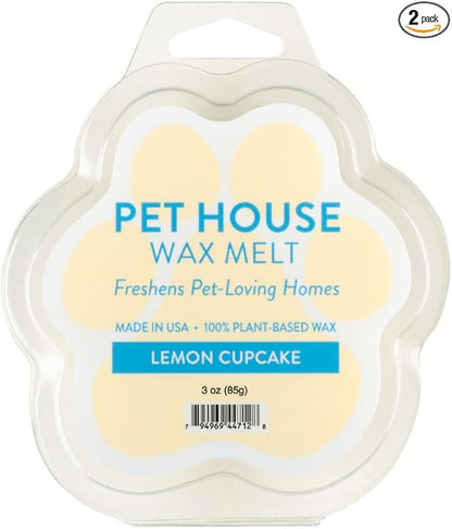 One Fur All Pet House Spring and Summer Wax Melts for Pet Odor, Natural, Plant Based Soy Wax Melts, Long Lasting Fragrance for Fresh Smelling Homes, Lemon Cupcake
