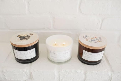Sand + Paws Scented Candle - Vanilla Sandalwood –Luxurious Air Freshening Jar Candles Neutralize pet Odors and Enhance Home décor – 100% Cotton Lead-Free Wicks - 12 oz