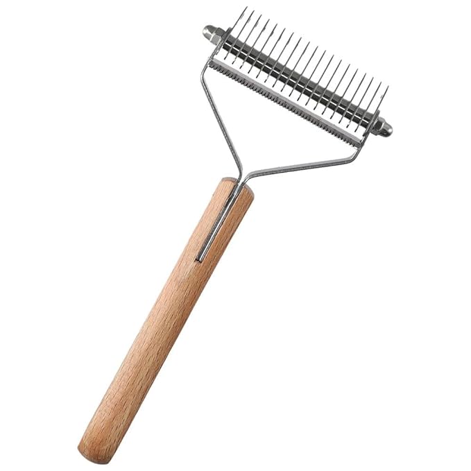 Large Firm Slicker Brush,Pet Slicker Brush, Stainless Steel Pins, Pet Grooming Wire Brush, and Deshedding for Long Haired Dogs