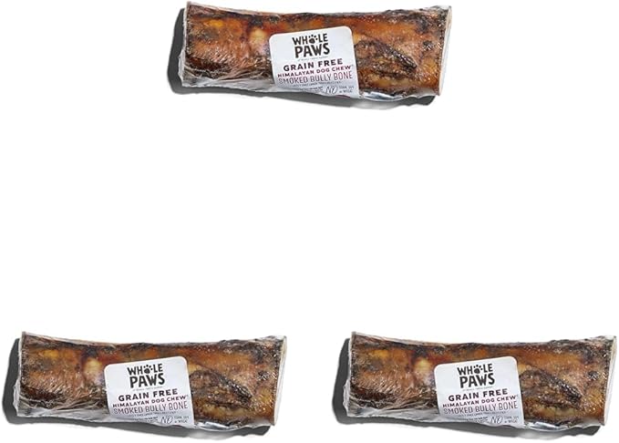 Whole Paws, Smoked Beef Bone with Bully Stick & Himalayan Cheese, Large (for Dogs 60 lbs & Under), 10 Ounce (Pack of 3)
