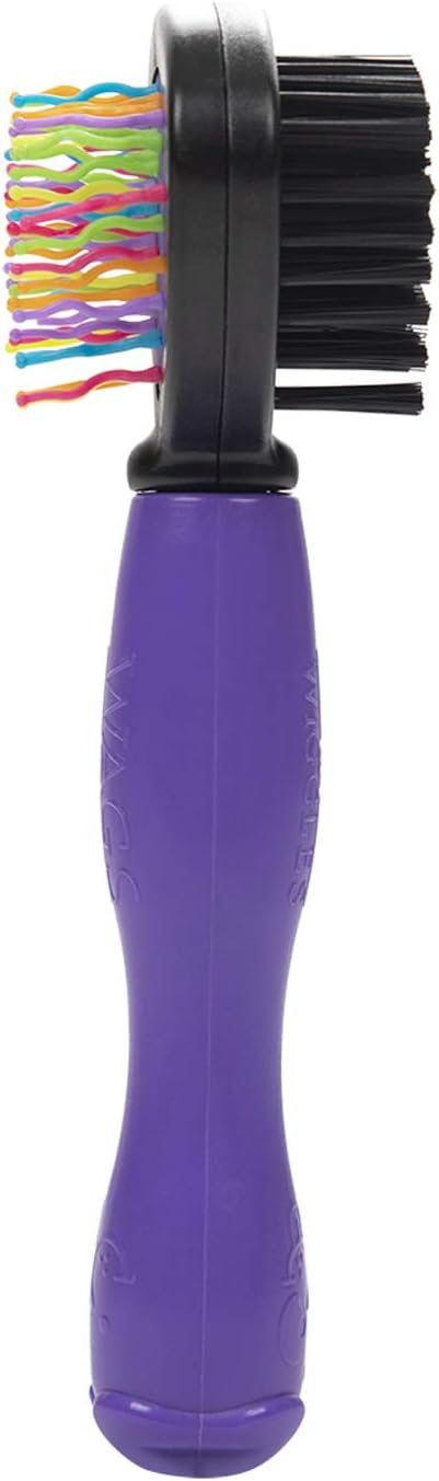 Wags & Wiggles Two-Sided Bristle and Squiggly Pin Brush for Small Dogs | Short Hair Dog Grooming Brush | Best 2-in-1 Grooming Supplies