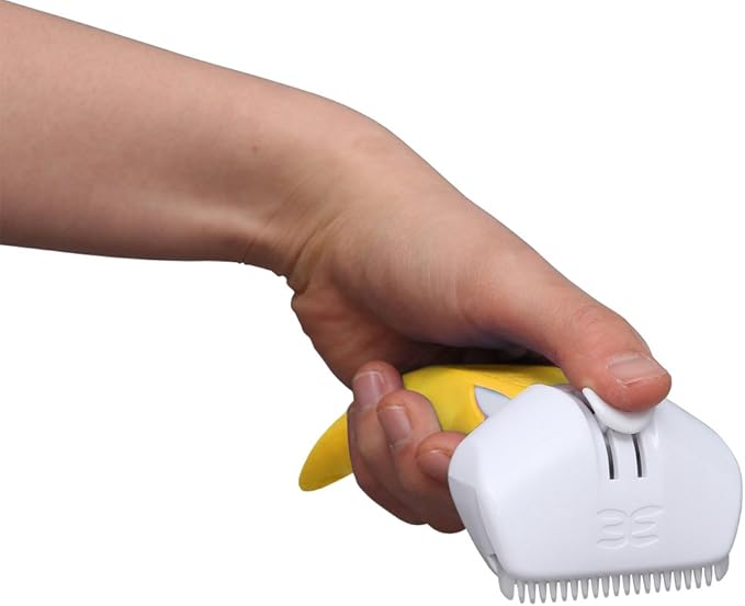 Iris Ohyama Hoolie Easy Pet Brush, Yellow, for Dogs, Size S