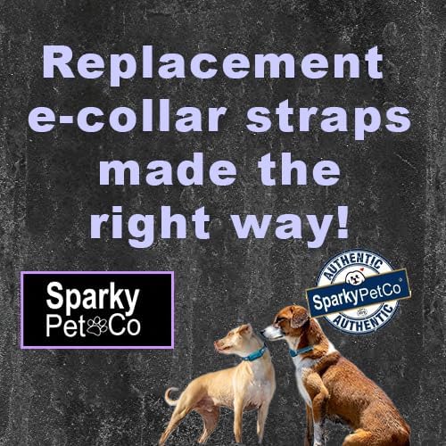 Sparky Pet Co - Surefit ECollar Replacement Strap Bungee Dog Collar Waterproof - Adjustable - Secure Nexus Wheel Lock for Electronic Training & Invisible Fence Systems - 3/4" (Reflective Black)
