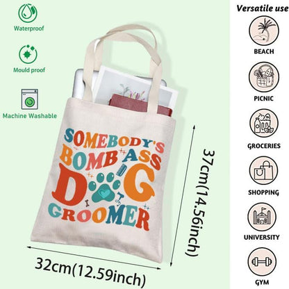 FOTAP Dog Groomer Tote Bag - Somebody's Bomb As Dog Stylist Gift Appreciation
