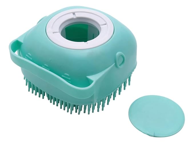 Silicone Dog Massage Brush-Shampoo Dispencer (blue)