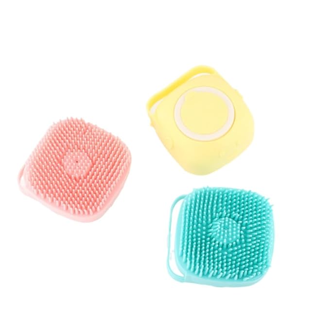 Pokinge 3Pcs Pet Bath Brush Durable Soft Silicone Pet Hair Comb Multicolor Cat Dog Grooming Tools Pet Supplies