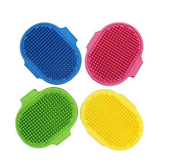 Veewon Silicone Pet Brush Pet Massage Bath Shampoo Brush Dogs Cats Cleaning Grooming Brushes (Green)