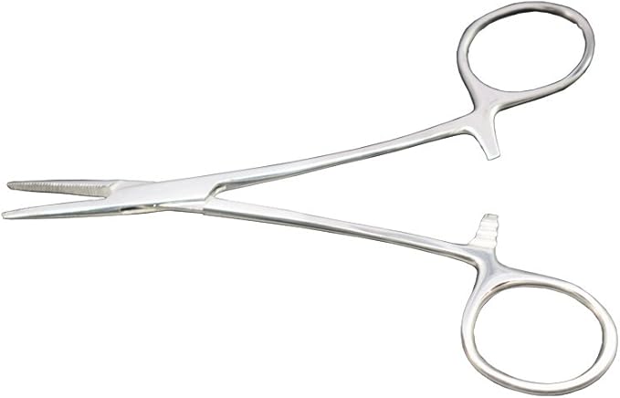 Professional Stainless Steel Pets Dogs Cats Hemostat Forceps Scissors Ear Hair Clamp Pulling Shears Plier Pet Dog Trimmer Accessories Straight Silver