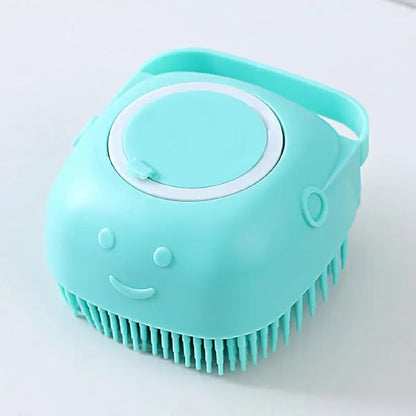 Dog Cat Bath Brush Comb Dog-Puppy Massage Brush for Hair Grooming Cleaning Brush Soft Shampoo Dispenser Silicone Rubber Fur Rabbit