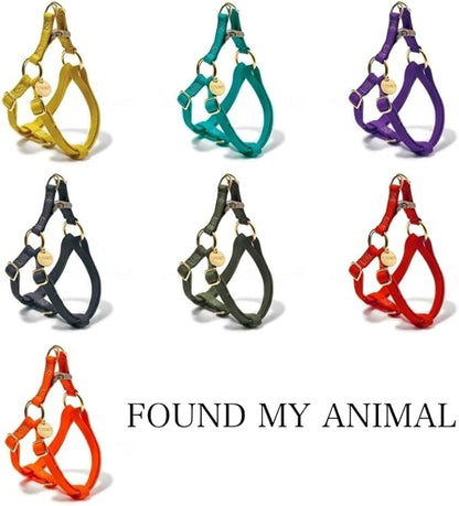 FOUND MY ANIMAL - The Original Prismatic Cotton Cat & Dog Harness (Large) - Hand Dyed & Crafted Dog Harness - Adjustable, Pet Harness with Solid Brass Rings
