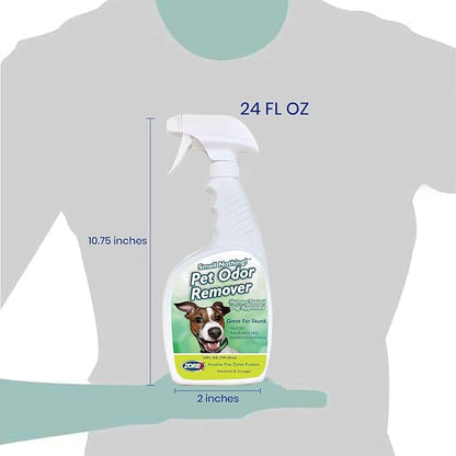 ZORBX Unscented Pet Odor Remover Spray 24 FL Oz – Perfume Free Strong Litter Odor Remover - Advanced Odor Control for Carpet, Bathroom & Urine Odors - Fast Acting Odor Remover Spray for Dogs & Cats