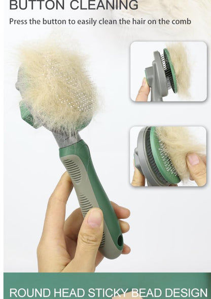 Pet Grooming Tool Needle Brush, Self Cleaning Slicker Brushes for Pet Grooming, Remove Undercoat, Proven Grooming Tools for Dogs Cats and Other Animals (Straight Needle - Pink)