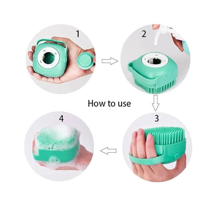 Dog Bath Brush Shampoo Brush Shampoo Brush Pet Bath Massage Brush Bath Brush Scrubber Soft Silicone Pet Shower Grooming Shampoo Massage Dispenser