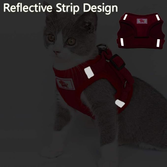FEimaX Dog Harness and Leash Set, No Pull Reflective Adjustable Pet Harnesses for Puppy Kitten Soft Corduroy Chest Harness for Small Medium Dogs and Cats Easy Control Vest for Outdoor Walking