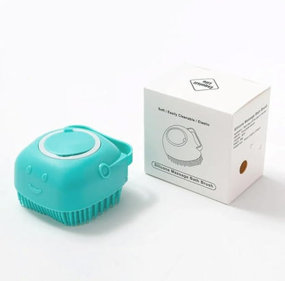 Silicone Dog Massage Brush-Shampoo Dispencer (blue)
