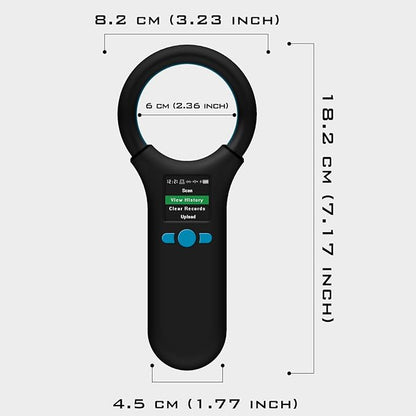 Smoostart Multifunction Bluetooth Microchip Scanner, Pet Microchip Reader with Latest Operating System, FDX-B/EMID 500 Records Data History Locally Available Or Upload to PC/Cell Phone/PAD