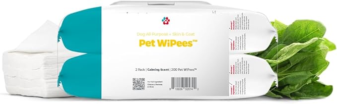 Pet Parents® Pet WiPees™ Dog All Purpose + Skin & Coat Pet Wipes, Pet Wipes for Dogs, Dog Wipes & Puppy Wipes, Paw Wipes for Dogs (100 Count (Pack of 2), Calming)