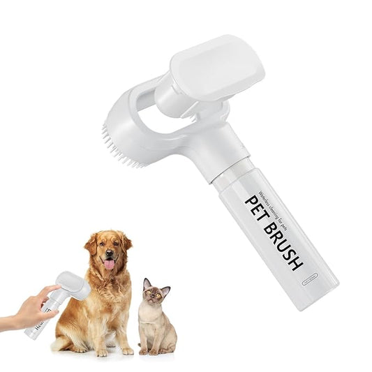 Foaming Soap Dispenser Dog Bath Brush | 2 in 1 Pump Type Pet Bubble Bath Brush | Dog Shampoo Brush with Soap Dispenser for Dogs & Cats Quickly Clean