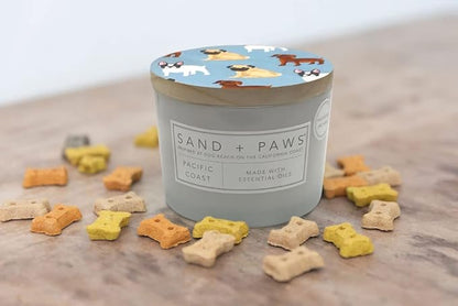 Sand + Paws Scented Candle - Newport - Additional Scents and Sizes –Luxurious Air Freshening Jar Candles Neutralize pet Odors and Enhance Home décor – 100% Cotton Lead-Free Wicks - 12 oz