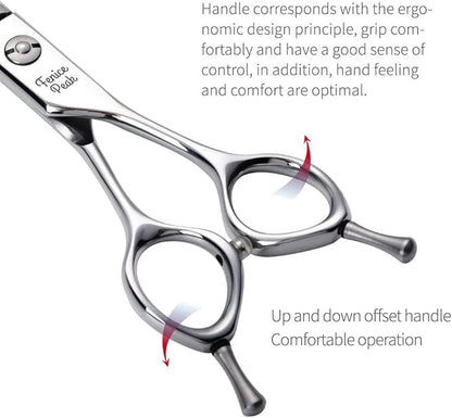 Fenice Peak Dog Grooming Shears Curved Thinning Scissors for Dogs and Cats Face Body Trimming Shears 440C 7''