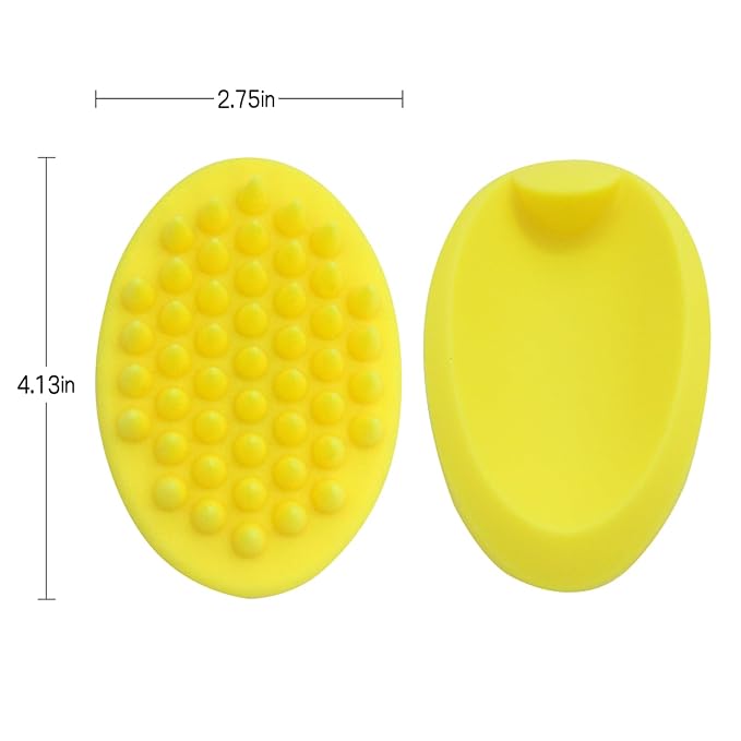 Pet Dog Wash Brush, Bog Bath Brush Soft Silicone Soothing Massage Rubber Grooming Brush Self Clean for Long Short Haired Dogs Cats Grooming Bath Supplies (Yellow)