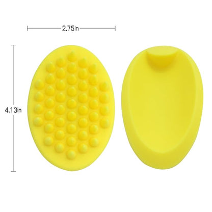 Pet Dog Wash Brush, Bog Bath Brush Soft Silicone Soothing Massage Rubber Grooming Brush Self Clean for Long Short Haired Dogs Cats Grooming Bath Supplies (Yellow)