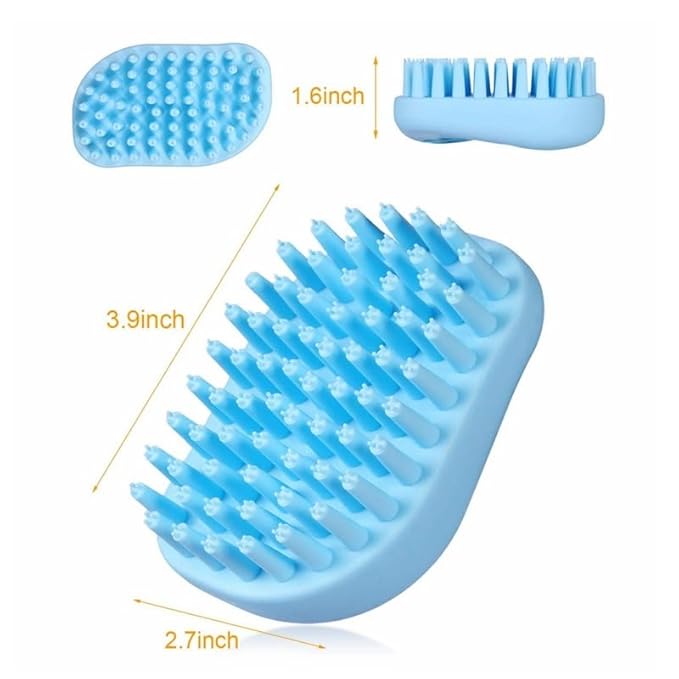 Soft Silicone Bristles Massage Grooming Brush for Dogs and Cats Soft Pet Shampoo Brush for Shedding Hair Pet Bathing Tool (White)
