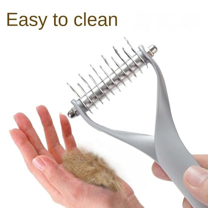 Pet comb Unknot Unknot comb Y-shape floating-off dog rake comb Zinc alloy dog comb hair removal dog comb (Small, Black)