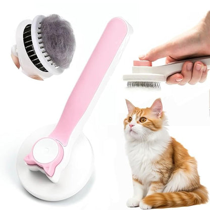 PetNBeyond Self-Cleaning Grooming Brush for Cats and Dogs - Easily Removes Loose Undercoat, Mats, and Tangled Hair - Offers a Gentle Massage for Dogs and Cats
