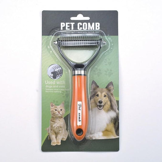 Pet Grooming Brush for Dogs and Cats (orange)