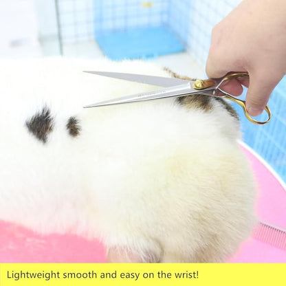 HASHIMOTO Straight Dog Grooming Scissors, 7.0 inch, Light Weight, Balanced, Ergonomically Designed for Professional Pet Groomers or Home Grooming