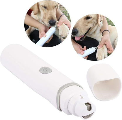 Zerodis Pet Claws Nail Grinder, Electric Battery Operated Pet Nail Trimmer Clippers Portable Dog Grooming Grinding Tool for Pet Dogs Cats (Grey)