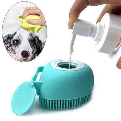 Pet Bath Brushes Massage Shampoo Dispenser (Pink)