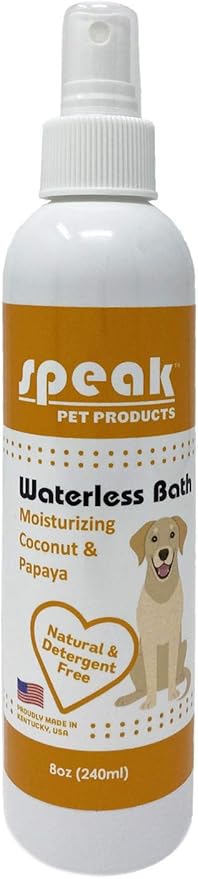Natural Waterless Bath Spray, Moisturizing Coconut Papaya, for Dogs, 8oz