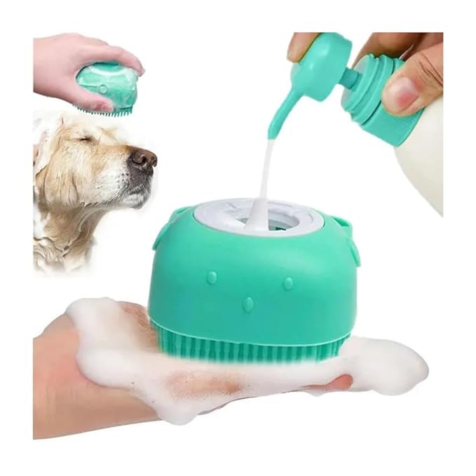Dog Bath Brush Shampoo Brush Shampoo Brush Pet Bath Massage Brush Bath Brush Scrubber Soft Silicone Pet Shower Grooming Shampoo Massage Dispenser