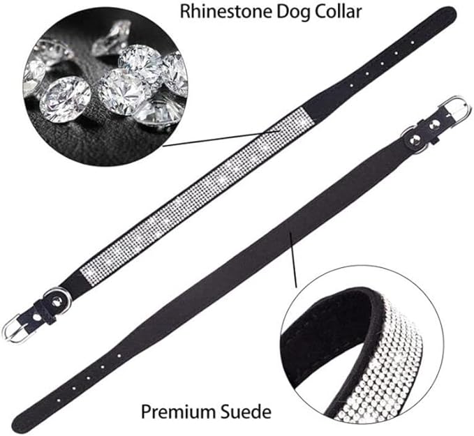 Diamond XS Dog Collar Girl, Bling Dog Collar with Rhinestone Crystal Glitter Female Dog Collars for Puppy XXS XS Small Dogs and Cats, Blue, XS