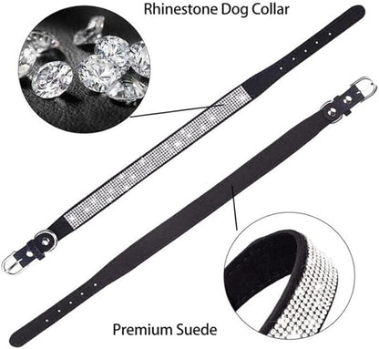 Diamond XS Dog Collar Girl, Bling Dog Collar with Rhinestone Crystal Glitter Female Dog Collars for Puppy XXS XS Small Dogs and Cats, Blue, XS