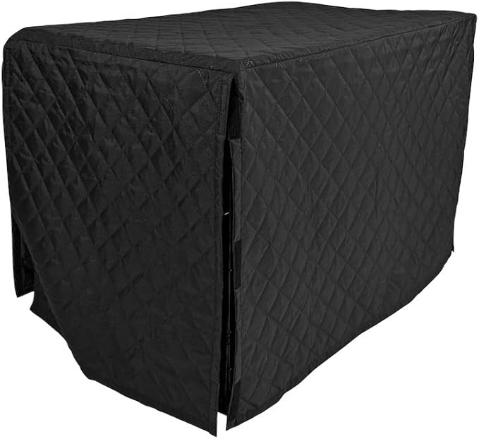 4Knines Dog Crate Cover, Water Resistant Pet Kennel Protector, Quilted (Black, 42")
