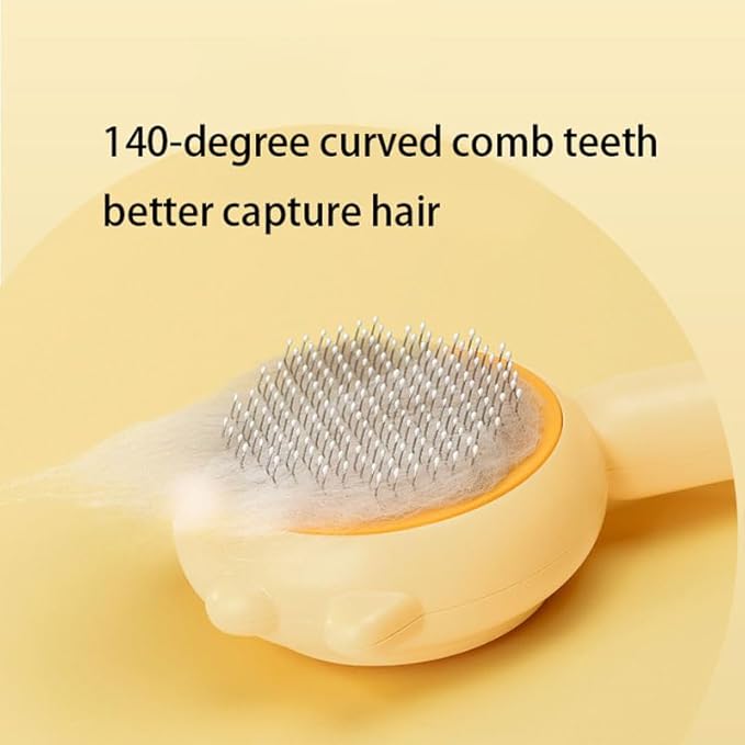 Cat Brush with Release Button, Dog Pet Hair Cleaner Brush with Massage Particles, Removes Loose hair & Tangles, Skin Friendly & Promote Circulatio (Green)