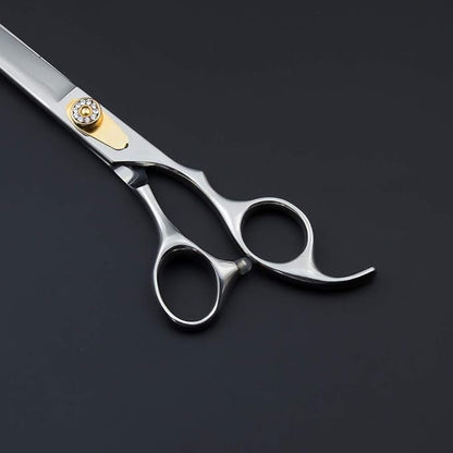 Professional Razor Edge Series - 8.0" Japan 440C Silver Personality Design Pet Grooming Cutting Scissors - Dog Big Chunker Shears