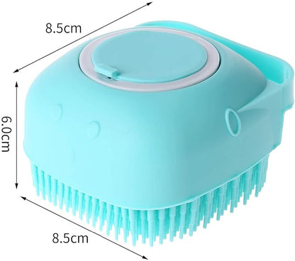 Bathroom Puppy Big Dog Cat Bath Massage Brush Soft Safety Silicone Pet Accessories For Multifunctional blue