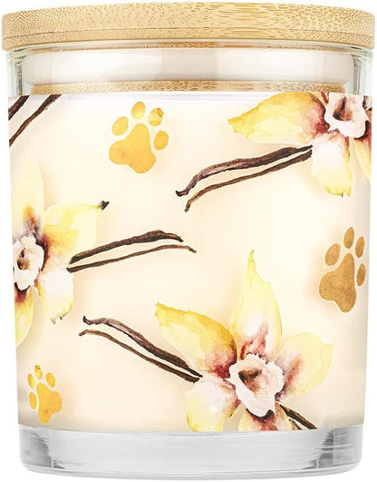 One Fur All Pet House Candle 2 Pack - Plant-Based/Soy Candle - Clean Burning Scented Candles, Long Lasting Pet Odor Candle for Home - Vanilla Crème Brulee
