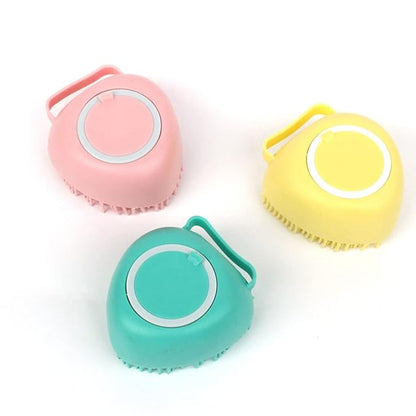 Dog Cat Bath Brush Soft Silicone Hair Fur Grooming Cleaning Brush Shampoo Dispensing Massage Bathing Shower Brush