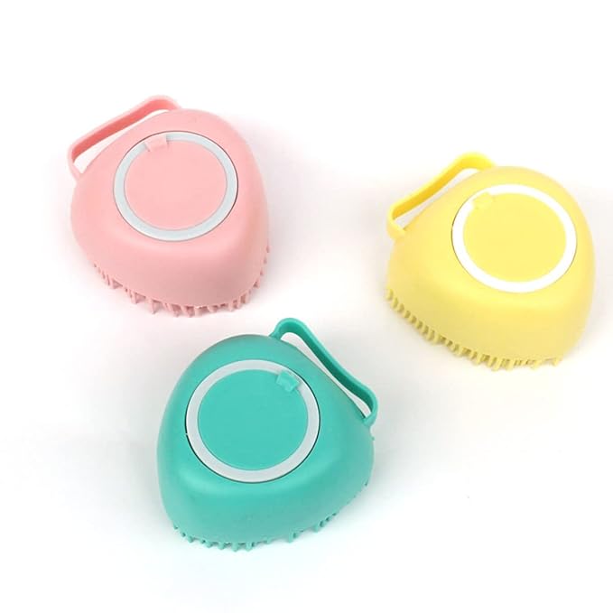 Dog Cat Bath Brush Soft Silicone Hair Fur Grooming Cleaning Brush Shampoo Dispensing Massage Bathing Shower Brush
