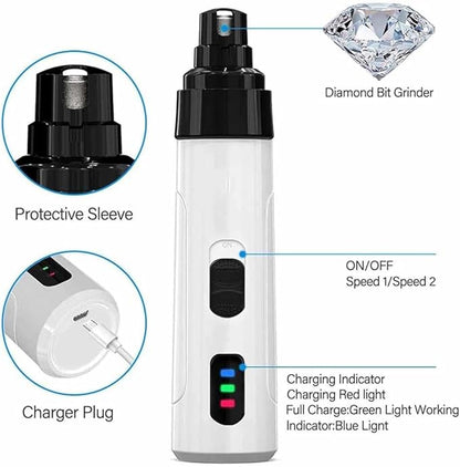 Silent Groom Pro Nail Grinder, Silent Grind Pro for Dogs, Heusom Silent Grind Pro, Silent Grind Pro Dog Nail Trimmer, New Electric Dog Nail Clippers for Dog Nail Grinders Rechargeable